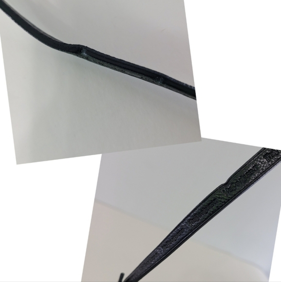 YSL Yves Saint Laurent Suede Patent Leather Demi Pouchette Pochette Baguette Bag - Picture 15 of 16